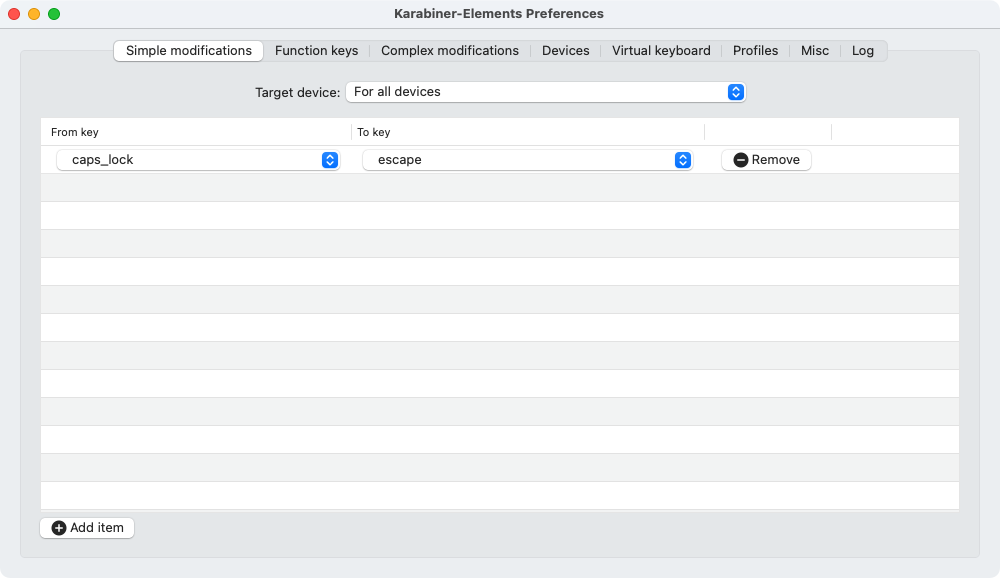 Caps Lock to Escape remap